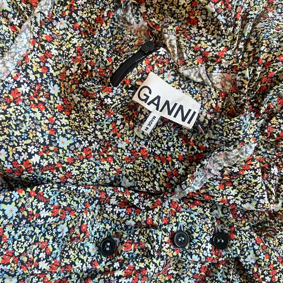 Ganni Floral Knee-length Pioneer Style Dress - Picture 3 of 4